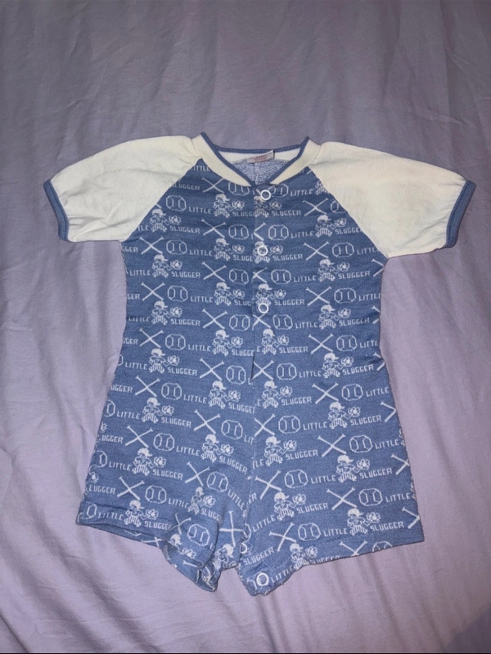 Vintage 70s/80s Buster Brown Boys Baseball Romper Outfit